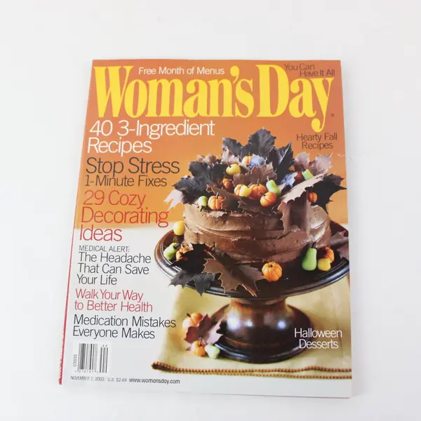 VTG Woman's Day Magazine November 2003 40 3-Ingredient Recipes Good