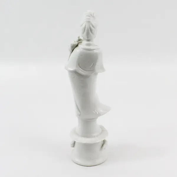 White Porcelain Guan Yin Asian Chinese Goddess Of Mercy Statue 10.5"