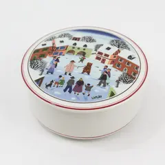 Vintage Villeroy & Boch Naif Christmas Porcelain Candy Box with Lid