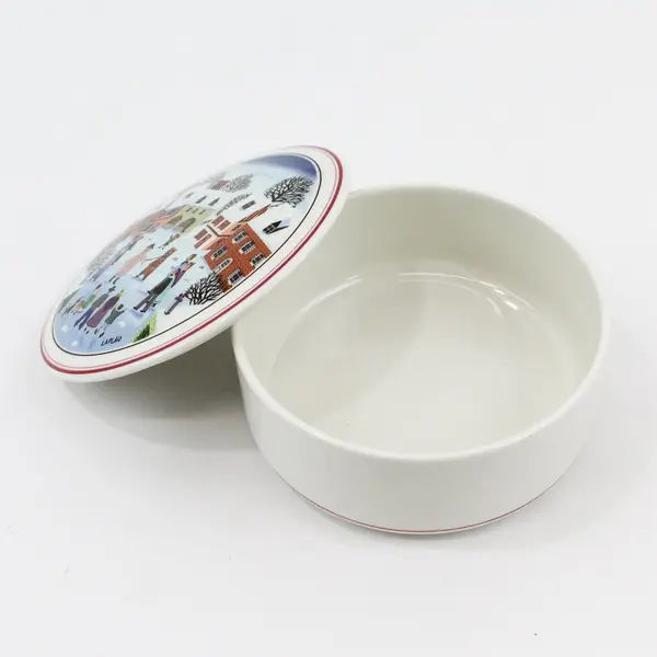 Vintage Villeroy & Boch Naif Christmas Porcelain Candy Box with Lid