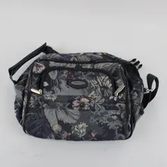 Vintage Jaguar Floral Tapestry Carry On Shoulder Travel Bag Blue