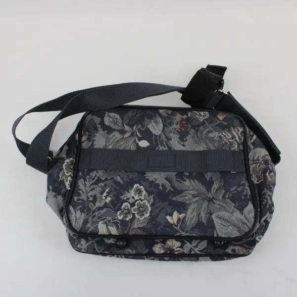 Vintage Jaguar Floral Tapestry Carry On Shoulder Travel Bag Blue