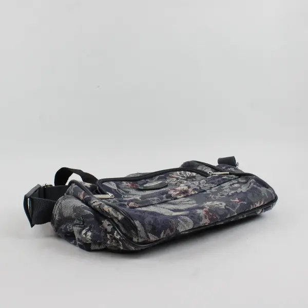 Vintage Jaguar Floral Tapestry Carry On Shoulder Travel Bag Blue
