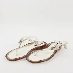 Expressions Women's Size 10 T-Strap Jelly Sandals Stone Accent