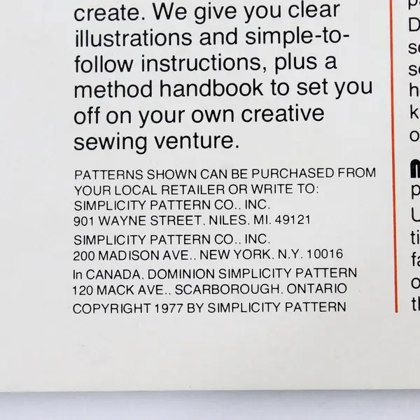 Vintage 1977 Simplicity Sew Something Special Paperback Book Good