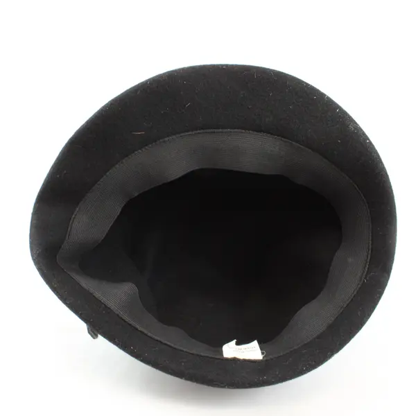 Men's 100% Wool Hat Black Classic Buckle Band Pre-Owned