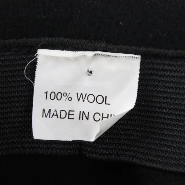 Men's 100% Wool Hat Black Classic Buckle Band Pre-Owned