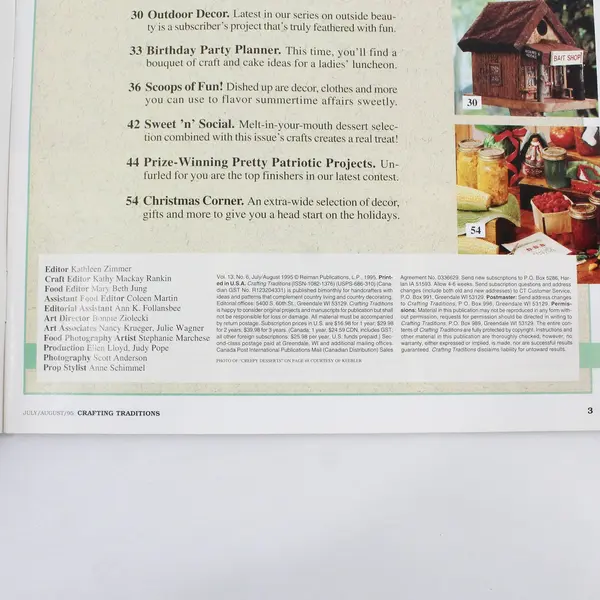 Vintage Crafting Traditions Magazine July/August 1995 Featuring 40-Plus Projects