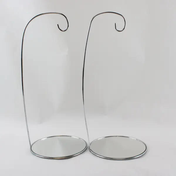 Two Unbranded Chrome Wire Tabletop Mirror Display Stands w/  Mirrors