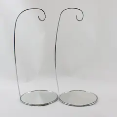 Two Unbranded Chrome Wire Tabletop Mirror Display Stands w/  Mirrors