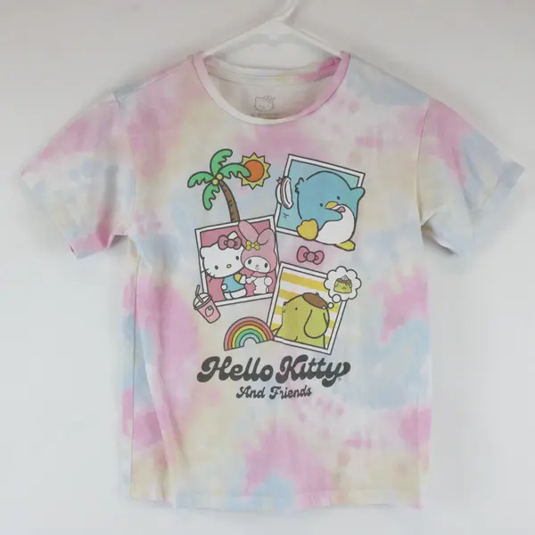 Girl's Hello Kitty and Friends Kids Pastel Tie Dye Graphic T-Shirt Size M (7/8)