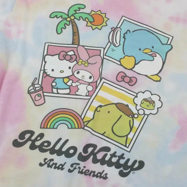 Girl's Hello Kitty and Friends Kids Pastel Tie Dye Graphic T-Shirt Size M (7/8)