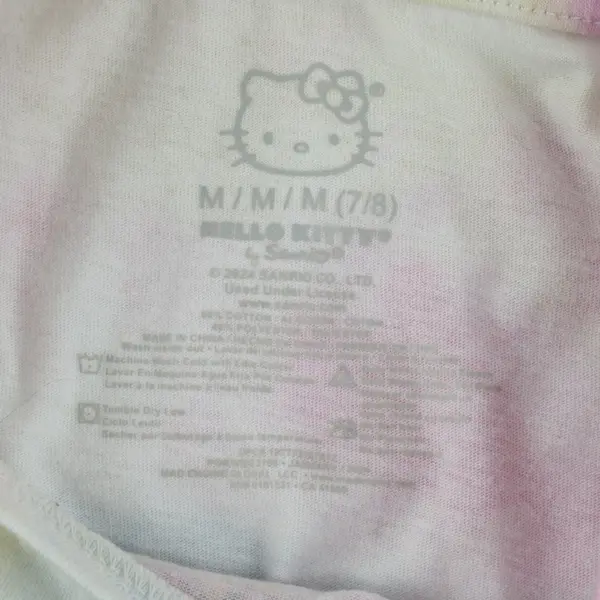 Girl's Hello Kitty and Friends Kids Pastel Tie Dye Graphic T-Shirt Size M (7/8)