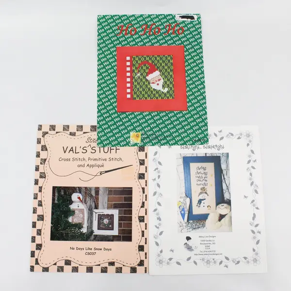 Vintage Lot of 6 Holiday Cross-Stitch Single Pattern Leaflets 1986 - 2004 Good