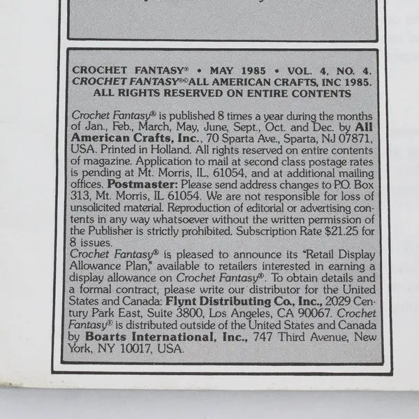 VTG Crochet Fantasy Magazine Quality Instruction Book May 1985 Summer Sweaters