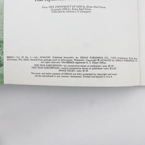 Vintage July 1972 Ideals Magazine Woodland Issue Vol 29 Issue 4 Good