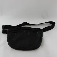 Black Leather Fanny Pack Waist Bag Hands-Free Travel Pre-Owned