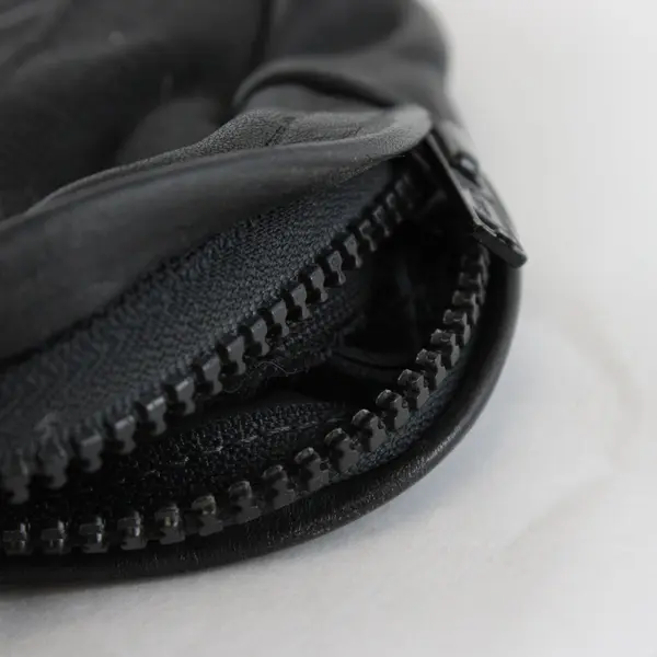 Black Leather Fanny Pack Waist Bag Hands-Free Travel Pre-Owned