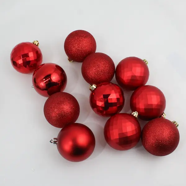 Mixed Lot of 36 Plastic Bauble Christmas Ornaments