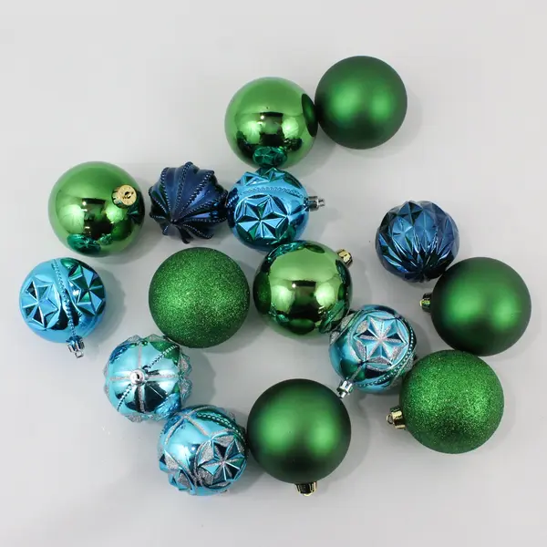 Mixed Lot of 36 Plastic Bauble Christmas Ornaments
