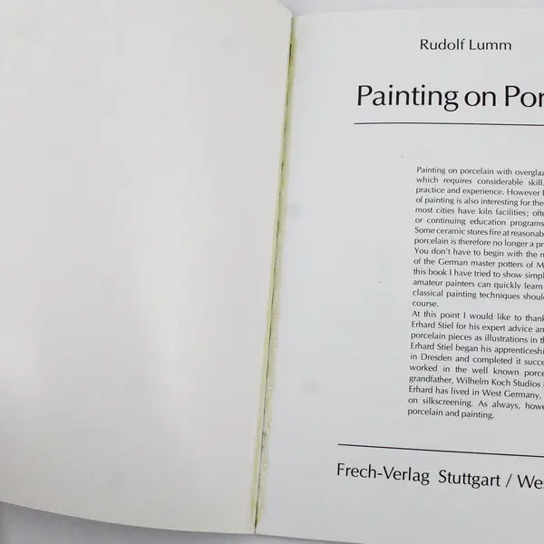 VTG Painting on Porcelain Rudolf Lumm First Edition 1984 Topp Paperback Good 