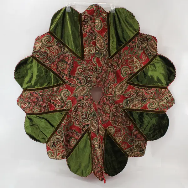 Collins International 45in Red Green Paisley Scalloped Tree Skirt