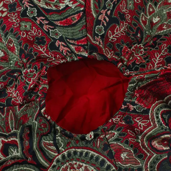 Collins International 45in Red Green Paisley Scalloped Tree Skirt