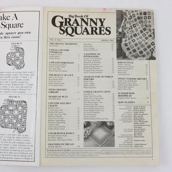 Vintage Big Book of Granny Squares Magazine Spring 1994 Vol 8 Issue 1
