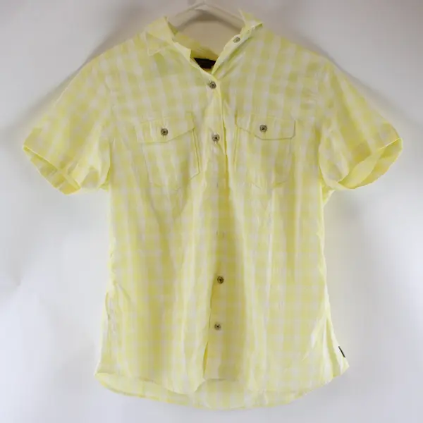 Eddie Bauer Women's Medium Yellow Button-Up Shirt Casual Top