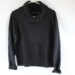 Jeanne Pierre Black Cowl Neck Sweater Women's Large