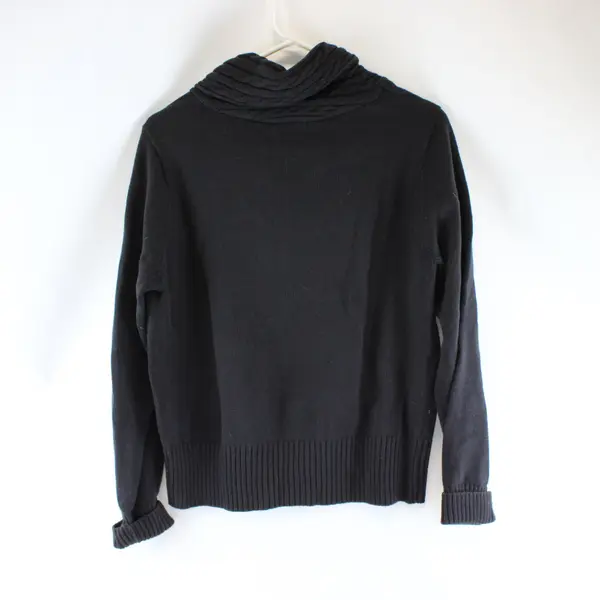 Jeanne Pierre Black Cowl Neck Sweater Women's Large