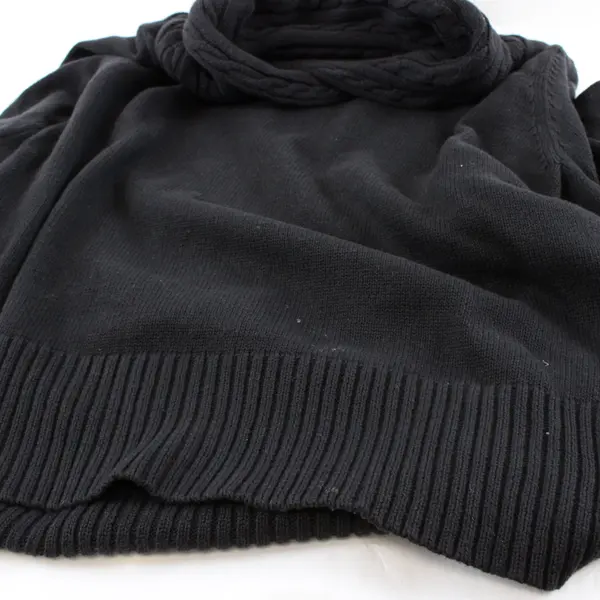Jeanne Pierre Black Cowl Neck Sweater Women's Large