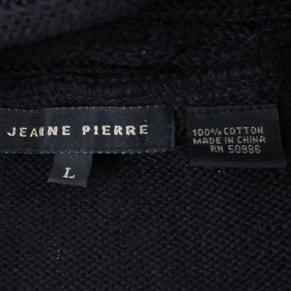 Jeanne Pierre Black Cowl Neck Sweater Women's Large