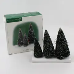 Dept 56 Twinkling Lit Trees Set of 3 Village Accessories 52823 FLAWED