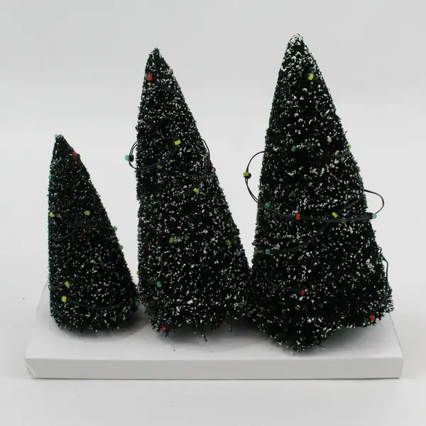 Dept 56 Twinkling Lit Trees Set of 3 Village Accessories 52823 FLAWED