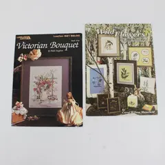 Lot of 2 Vintage Leisure Arts Leaflets Flower Designs 1980 & 1987 Good