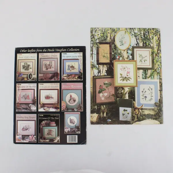 Lot of 2 Vintage Leisure Arts Leaflets Flower Designs 1980 & 1987 Good