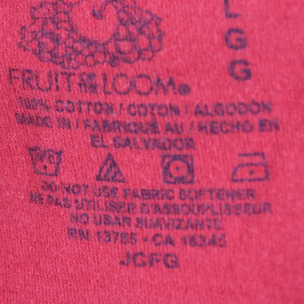 Fruit of the Loom Red T-Shirt Men's Large