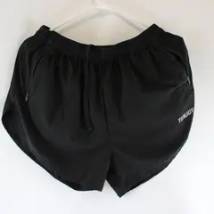 TENJOY Men's Black Running Shorts Athletic Gym Workout Size Large