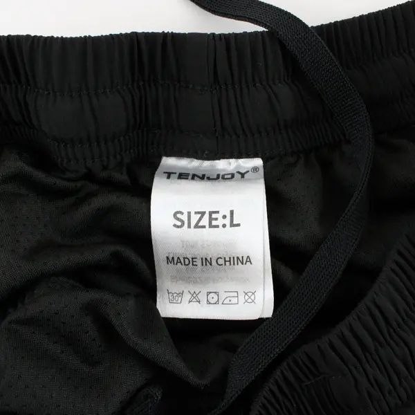 TENJOY Men's Black Running Shorts Athletic Gym Workout Size Large