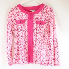 Christopher & Banks Petite M Pink White Zip Jacket