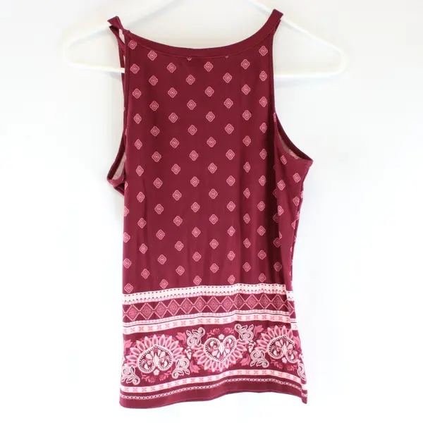 No Boundaries Burgundy W/Designs Tank Top Size Large 11/13