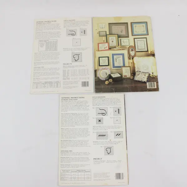 Lot of 3 Vintage Leisure Arts Cross-Stitch Leaflets by Anne Van Wagner Young 