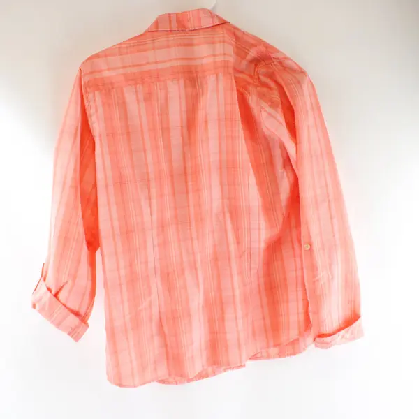 Eddie Bauer Womens Medium Orange Button Up Shirt Casual Top