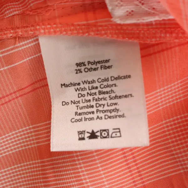 Eddie Bauer Womens Medium Orange Button Up Shirt Casual Top