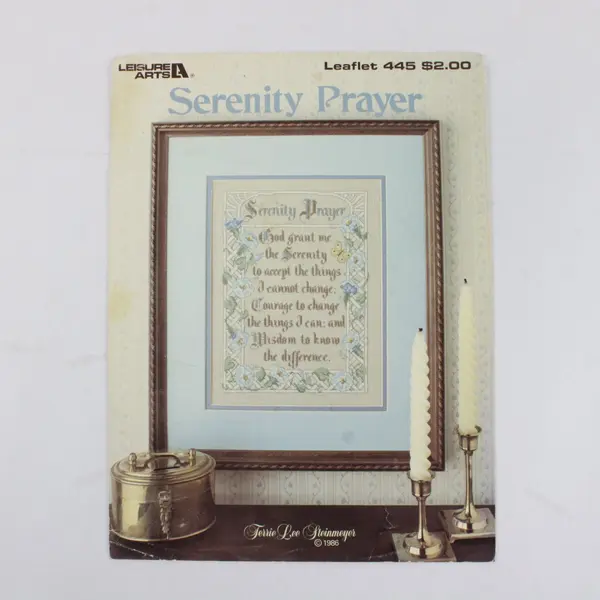 Vintage Leisure Arts Leaflet 445 Serenity Prayer Terrie Lee Steinmeyer 1986 Good