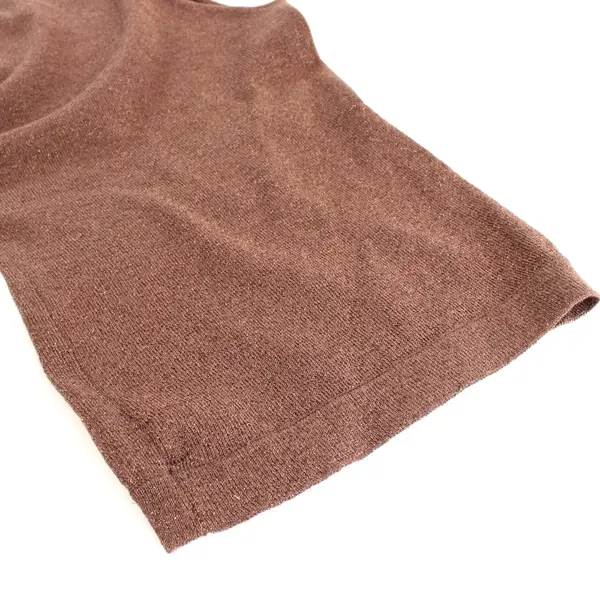 DFA New York Petite Large Brown Silk Blend Lurex Top