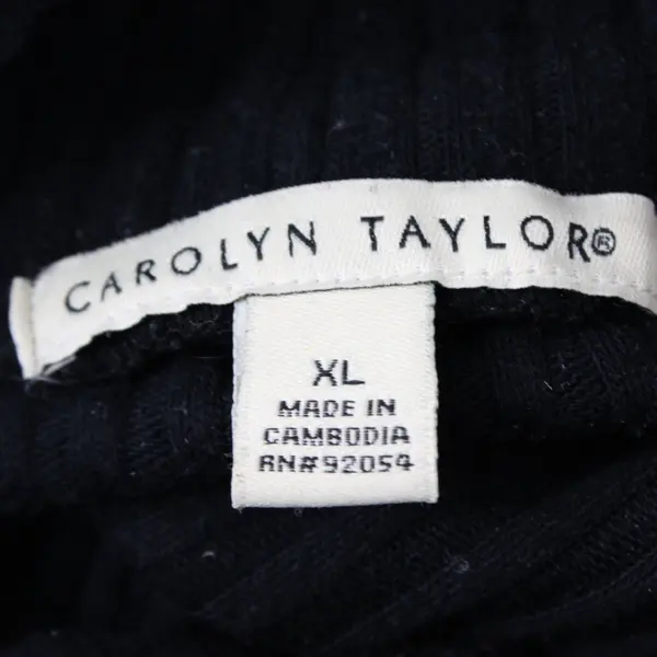 Carolyn Taylor Black Turtleneck Pullover Sweater Womens Size XL