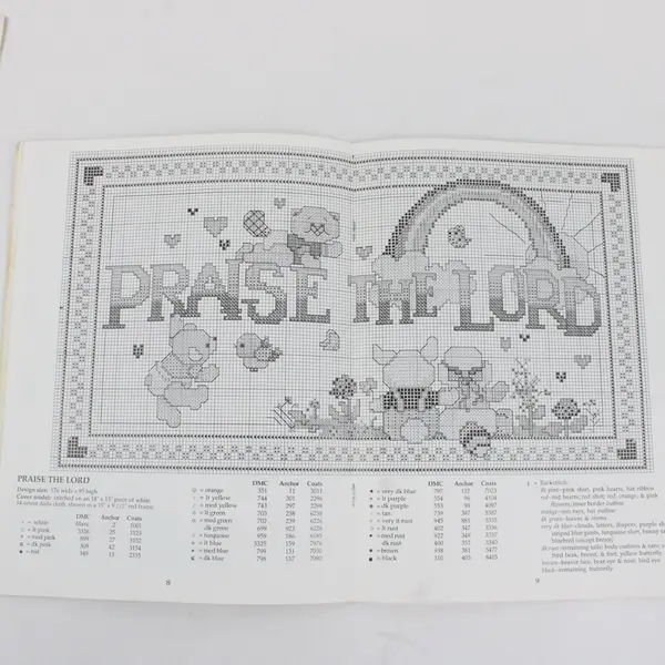 Lot of 2 American School of Needlework 3511 Baby Bibs 3569 Children's Prayers