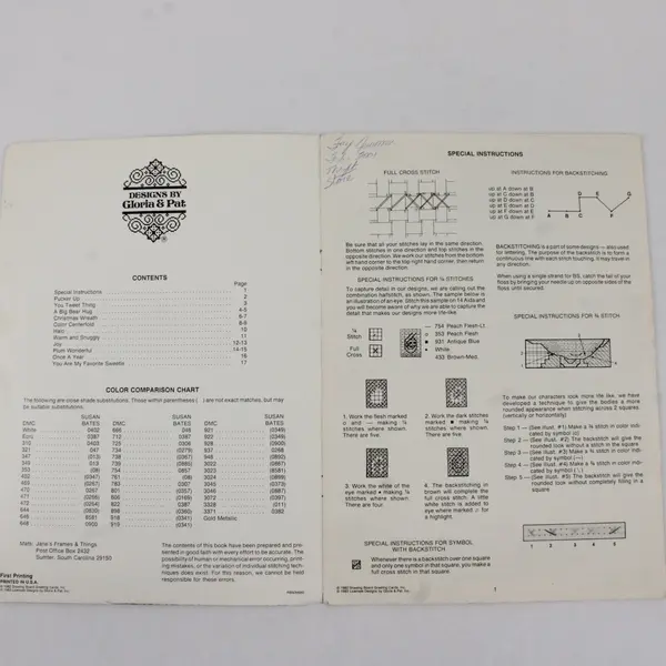 Designs by Gloria & Pat Vintage Cross-Stitch Patterns Christmas Angel Theme 1983